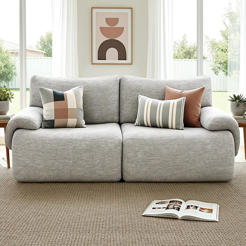Magnolia 2 Seater Sofa Modular Sectional Sofas Couch Bed No Assembly Living Room - Grey