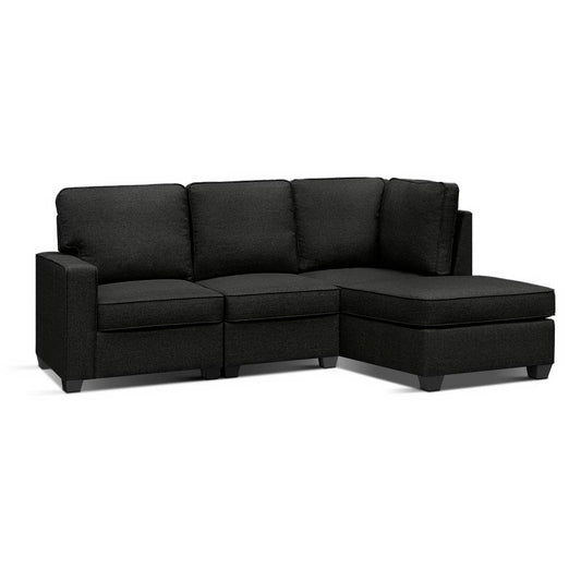 Misty 4-Seater Modular Chaise Suite Couch Sofa Lounge - Dark Grey