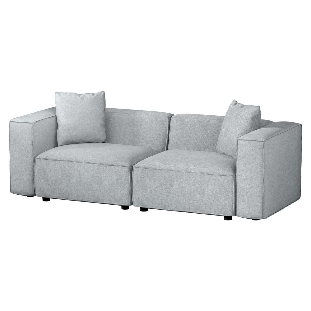 Mckenzie 2 Seater Modular Sofa Chaise Set - Grey