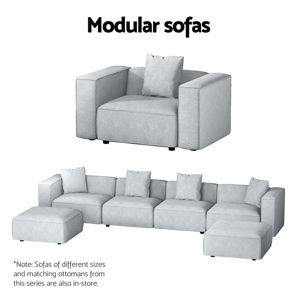 Mckenzie 3 Seater Modular Sofa Chaise Set - Grey