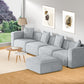 Mckenzie 5 Seater Modular Sofa Chaise Set - Grey