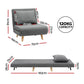 Matilda Sofa Bed Convertible Couch Recliner Lounge Chair Linen - Grey