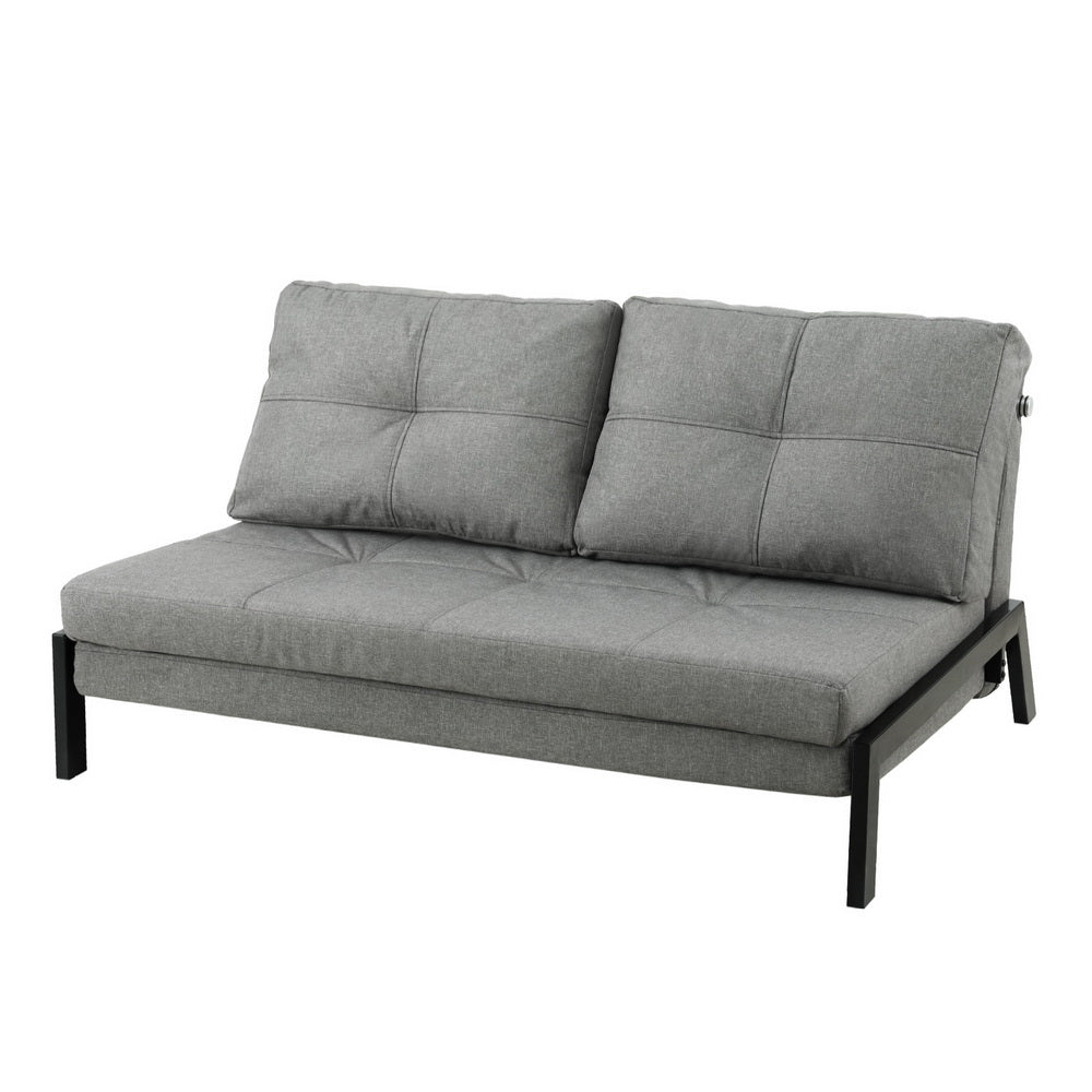 Mostar 2-Seater Sofa Bed Folding Convertible Couch Recliner Lounge Chair - Grey