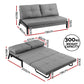 Mostar 2-Seater Sofa Bed Folding Convertible Couch Recliner Lounge Chair - Grey