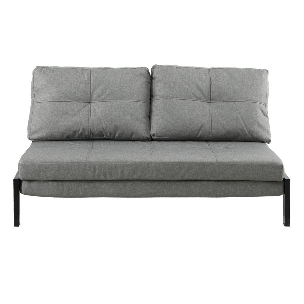 Mostar 2-Seater Sofa Bed Folding Convertible Couch Recliner Lounge Chair - Grey