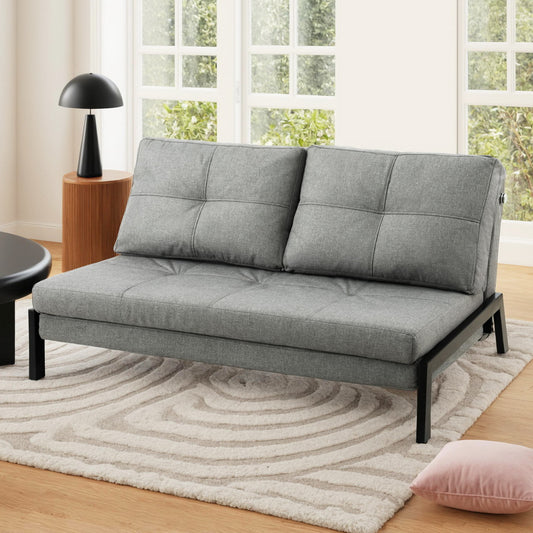 Mostar 2-Seater Sofa Bed Folding Convertible Couch Recliner Lounge Chair - Grey
