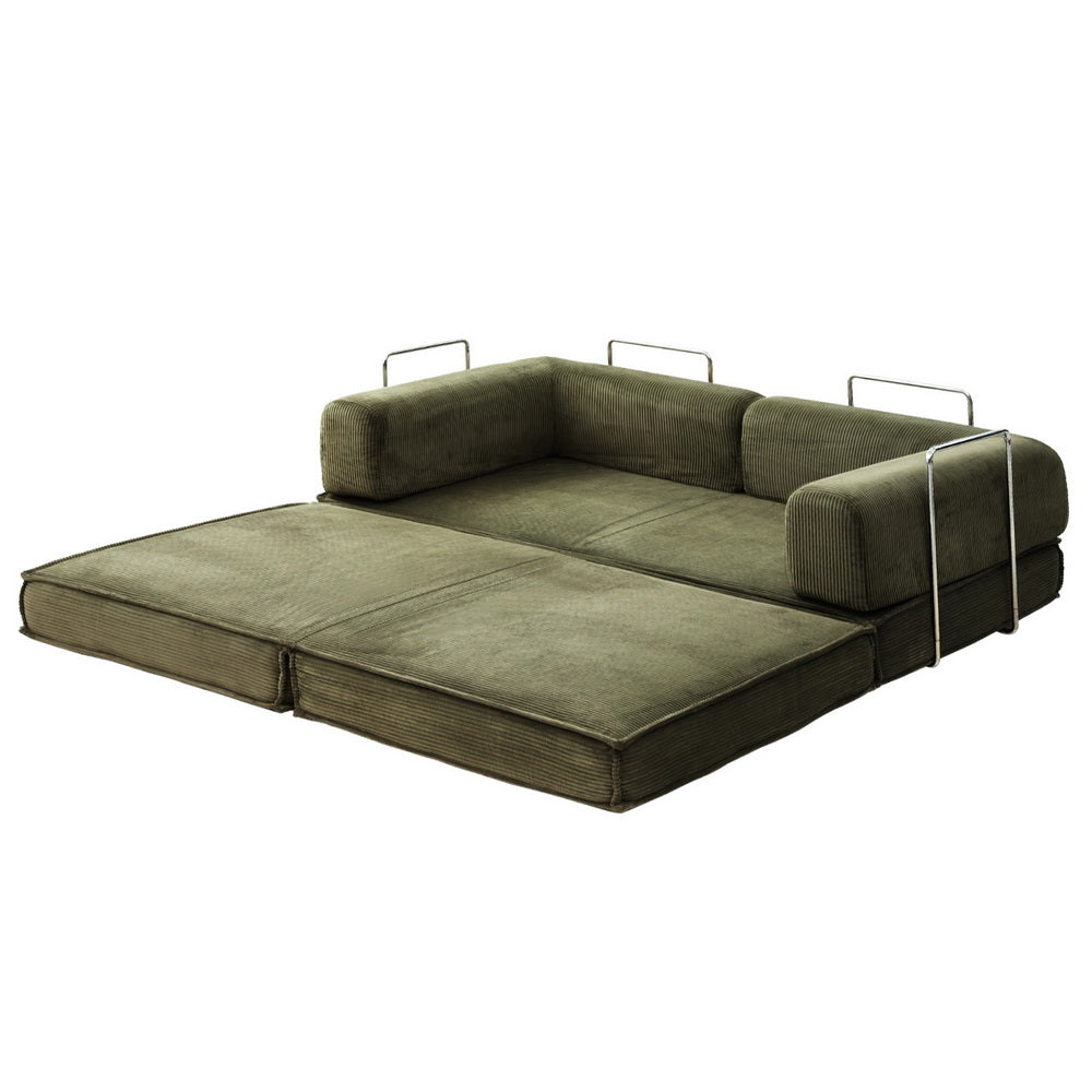 Mattea 2 Seater Convertible Folding Sofa Bed - Green