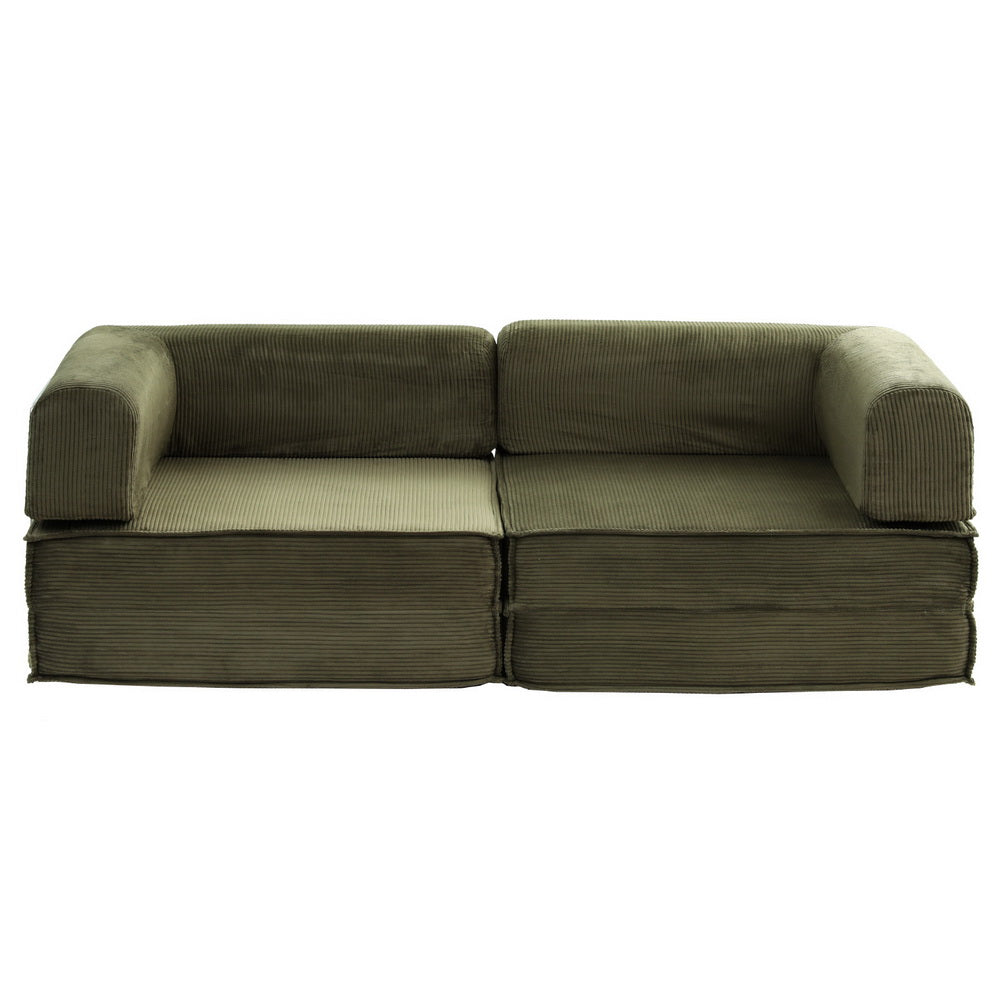 Mattea 2 Seater Convertible Folding Sofa Bed - Green