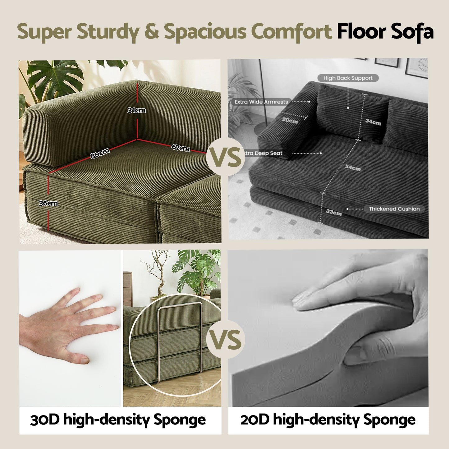 Mattea 2 Seater Convertible Folding Sofa Bed - Green