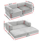 Mattea 2 Seater Convertible Folding Sofa Bed - Grey