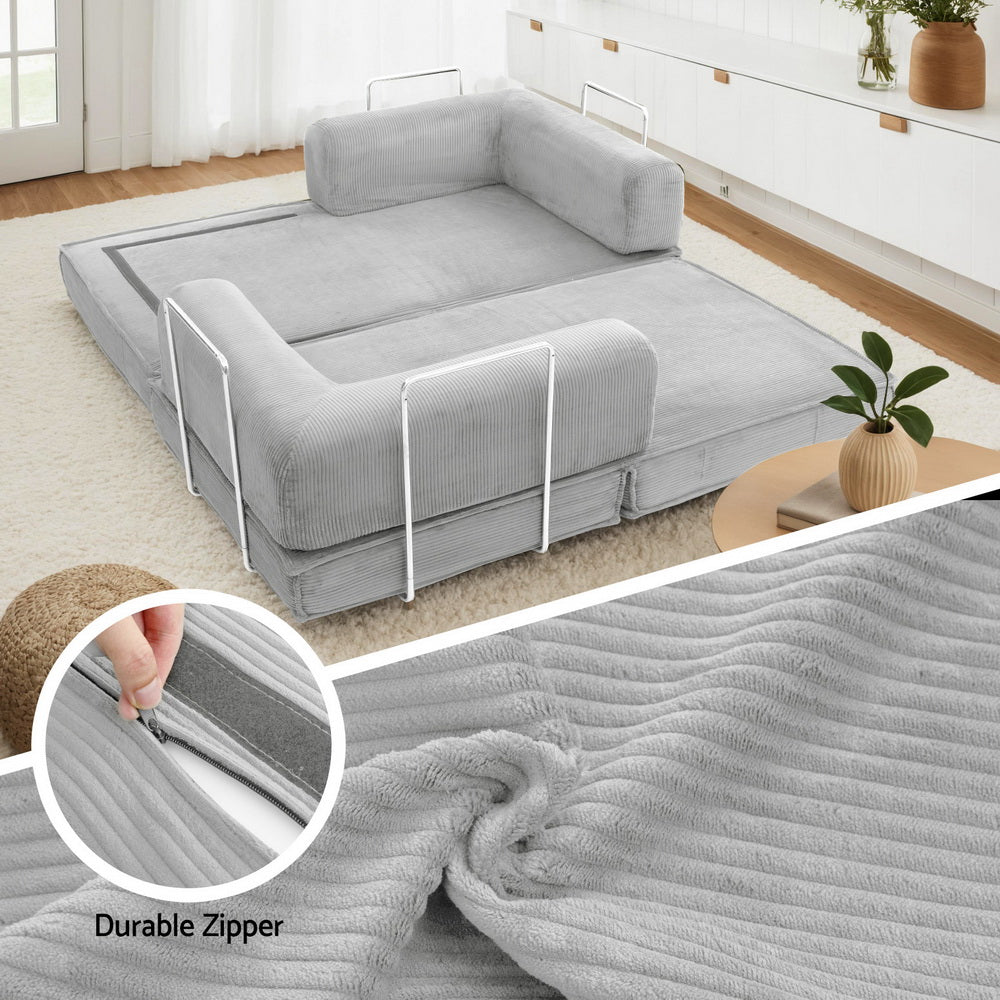 Mattea 2 Seater Convertible Folding Sofa Bed - Grey