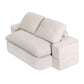 Maevia 2 Seater Convertible Folding Sofa Bed 30D High-Density Foam Boneless Couch with Corduroy Sleeper Couch Lounger - White