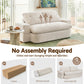 Maevia 2 Seater Convertible Folding Sofa Bed 30D High-Density Foam Boneless Couch with Corduroy Sleeper Couch Lounger - White