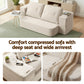 Maevia 2 Seater Convertible Folding Sofa Bed 30D High-Density Foam Boneless Couch with Corduroy Sleeper Couch Lounger - White
