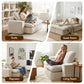 Maevia 2 Seater Convertible Folding Sofa Bed 30D High-Density Foam Boneless Couch with Corduroy Sleeper Couch Lounger - White