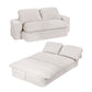 Maevia 2 Seater Convertible Folding Sofa Bed 30D High-Density Foam Boneless Couch with Corduroy Sleeper Couch Lounger - White