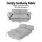 Maevia 2 Seater Convertible Folding Sofa Bed 30D High-Density Foam Boneless Couch with Corduroy Sleeper Couch Lounger - Grey