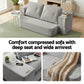 Maevia 2 Seater Convertible Folding Sofa Bed 30D High-Density Foam Boneless Couch with Corduroy Sleeper Couch Lounger - Grey