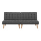 Set of 2 Miriam 2-Seater Sofa Bed Couch Lounge Fabric - Grey
