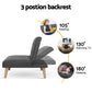 Set of 2 Miriam 2-Seater Sofa Bed Couch Lounge Fabric - Grey