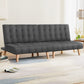 Set of 2 Miriam 2-Seater Sofa Bed Couch Lounge Fabric - Grey