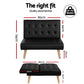 Marinae Sofa Bed Couch Lounge Fabric - Black