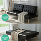Marinae Sofa Bed Couch Lounge Fabric - Black