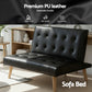 Marinae Sofa Bed Couch Lounge Fabric - Black