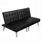 Miriam 2 Seater Sofa Bed Couch Lounge Fabric - Black