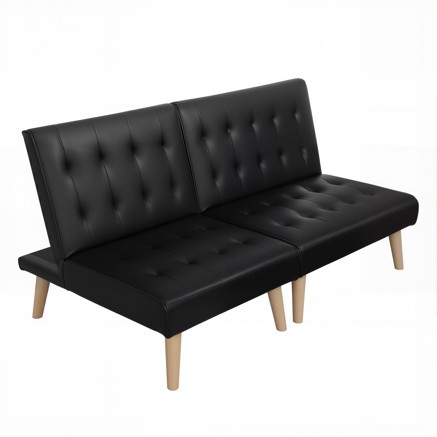 Miriam 2 Seater Sofa Bed Couch Lounge Fabric - Black