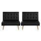 Miriam 2 Seater Sofa Bed Couch Lounge Fabric - Black