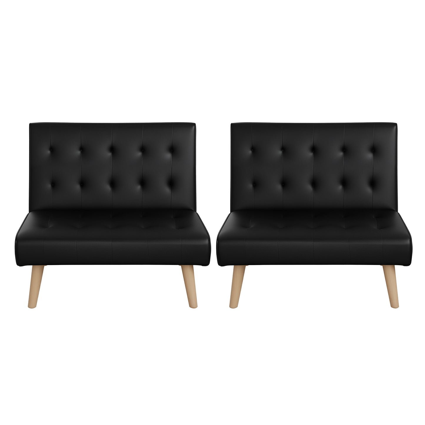 Miriam 2 Seater Sofa Bed Couch Lounge Fabric - Black