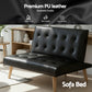 Miriam 2 Seater Sofa Bed Couch Lounge Fabric - Black
