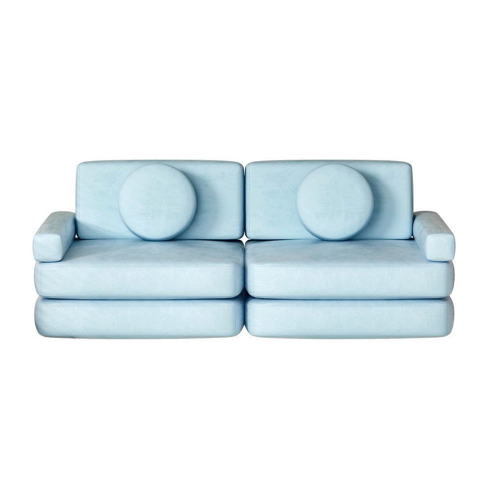 Madelyn 2 Seater 160cm Sofa Bed DIY Couch Velvet - Blue