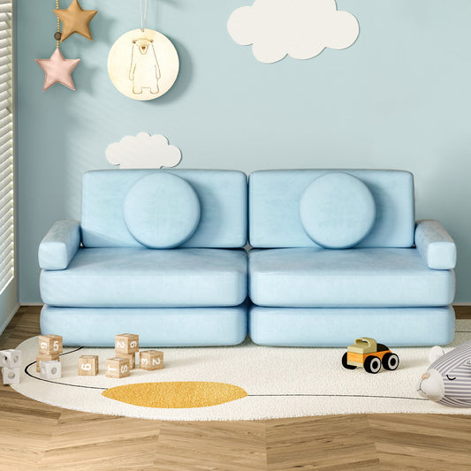 Madelyn 2 Seater 160cm Sofa Bed DIY Couch Velvet - Blue