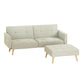 Marcella 3 Seater 200cm Sofa Bed Ottoman Faux Linen - Beige