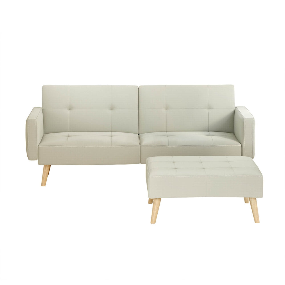 Marcella 3-Seater 200cm Sofa Bed Faux Linen - Beige