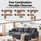 Myelle 4-Seater Modular Sectional U Shaped Storage Sofa Couches for Living Room - Grey