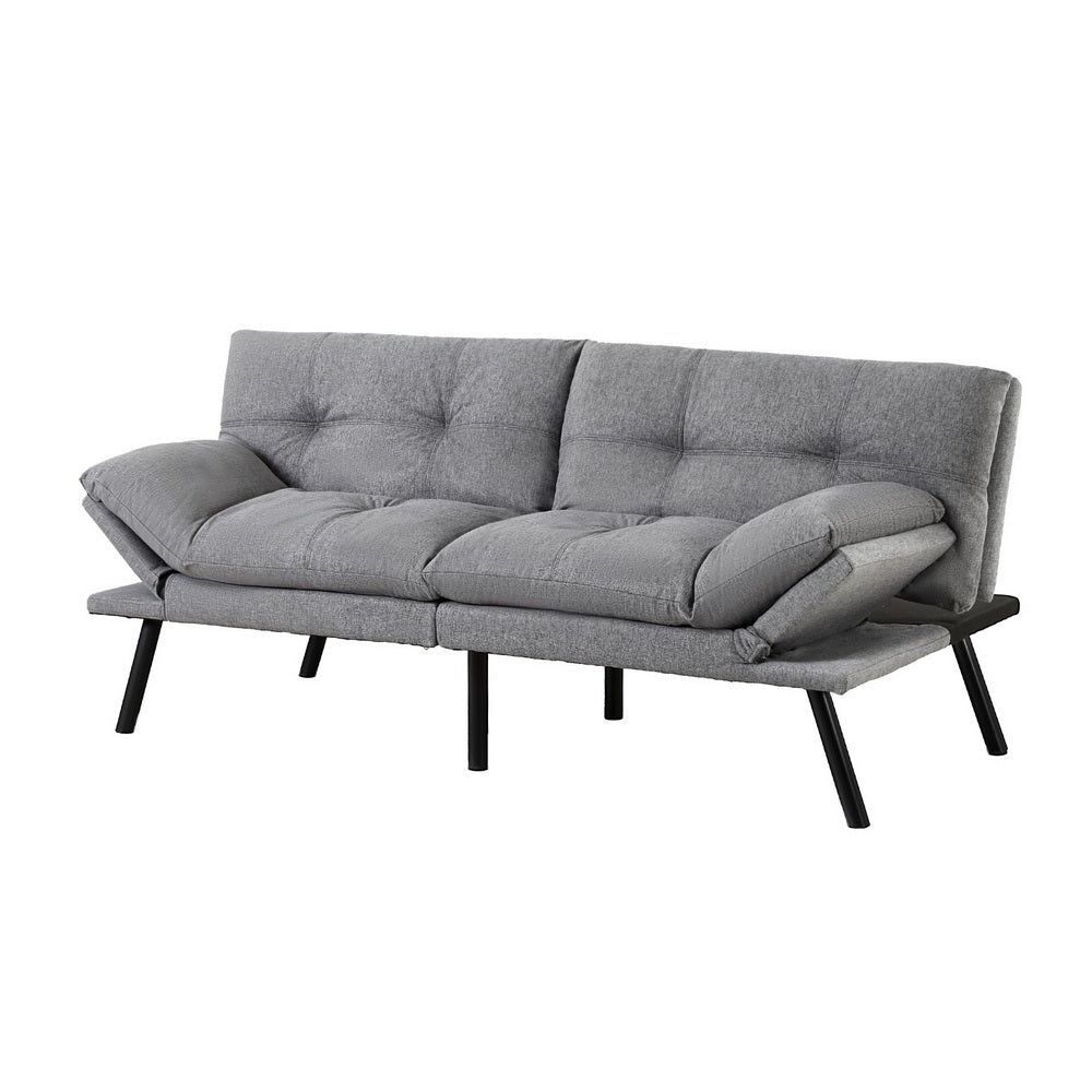 Marceline 3 Seater Sofa Bed Convertible Couch Recliner Lounge Chair Fabric - Grey