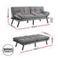 Marceline 3 Seater Sofa Bed Convertible Couch Recliner Lounge Chair Fabric - Grey