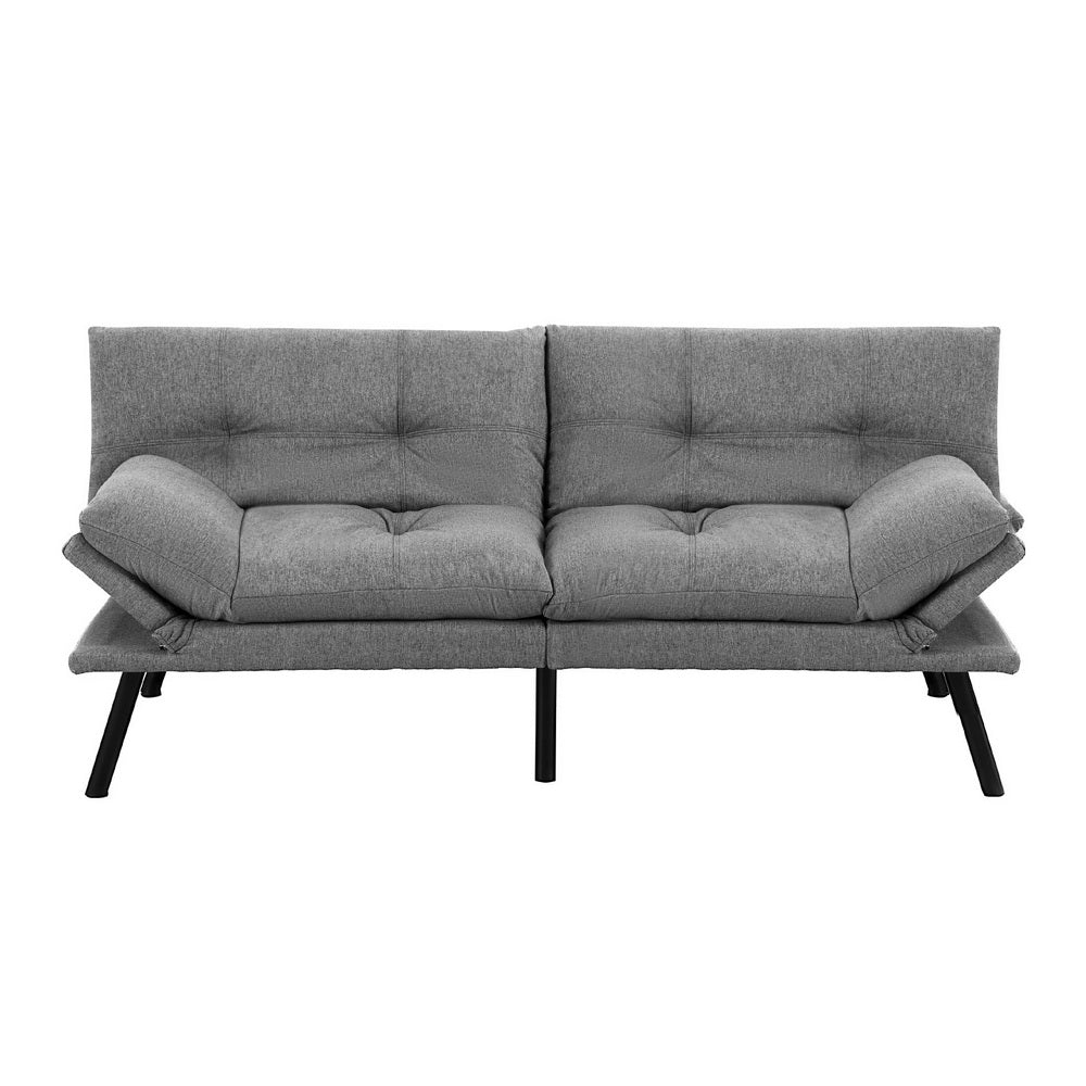 Marceline 3 Seater Sofa Bed Convertible Couch Recliner Lounge Chair Fabric - Grey