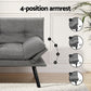Marceline 3 Seater Sofa Bed Convertible Couch Recliner Lounge Chair Fabric - Grey