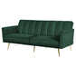 Madeleine 3 Seater Sofa Bed Couch Convertible Lounge Adjustable Arm Recliner Velvet - Green