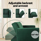 Madeleine 3 Seater Sofa Bed Couch Convertible Lounge Adjustable Arm Recliner Velvet - Green