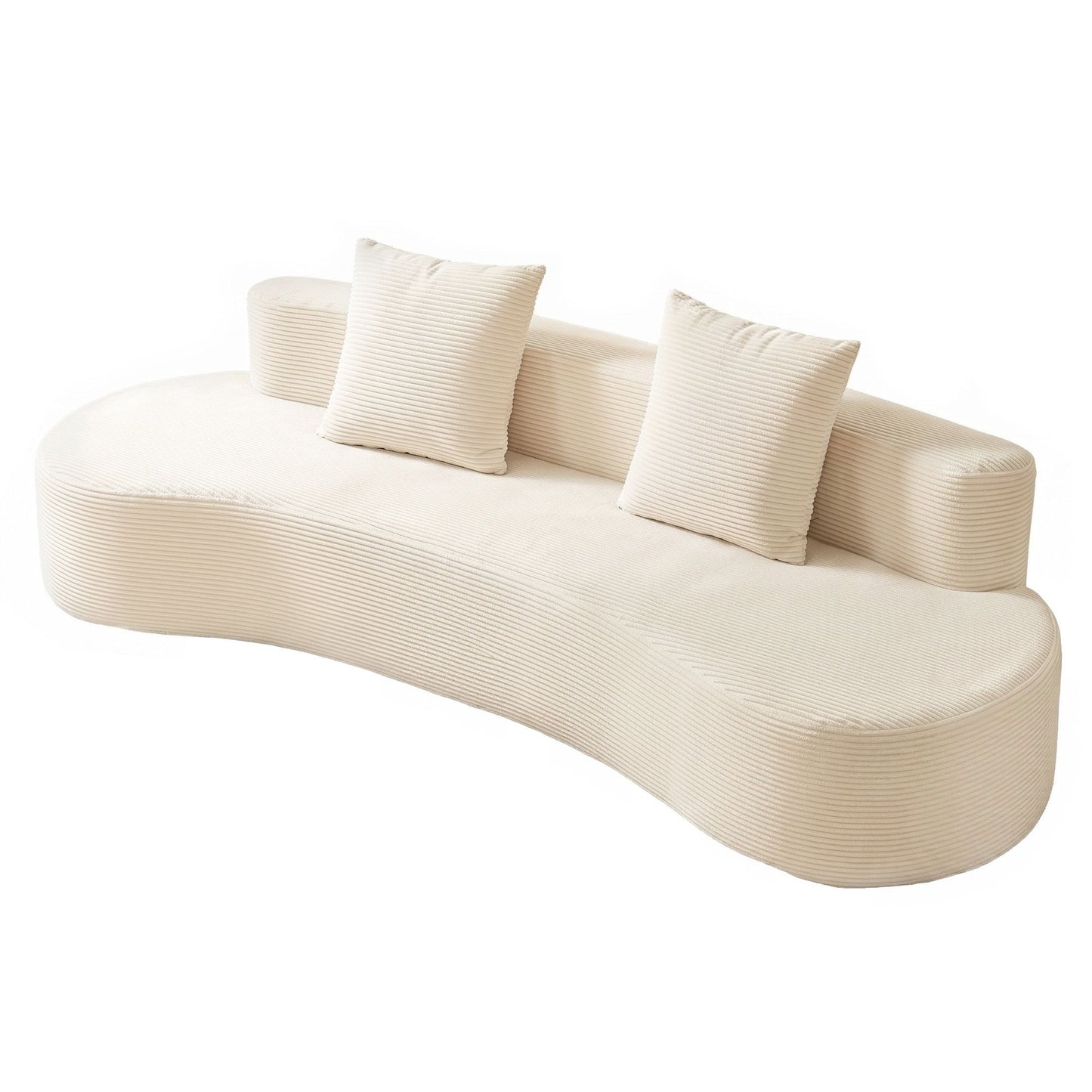 Metis 2 Seater 228cm Modular Sofa Bed Sectional Boneless Couches for Living Room No Assembly Required - White