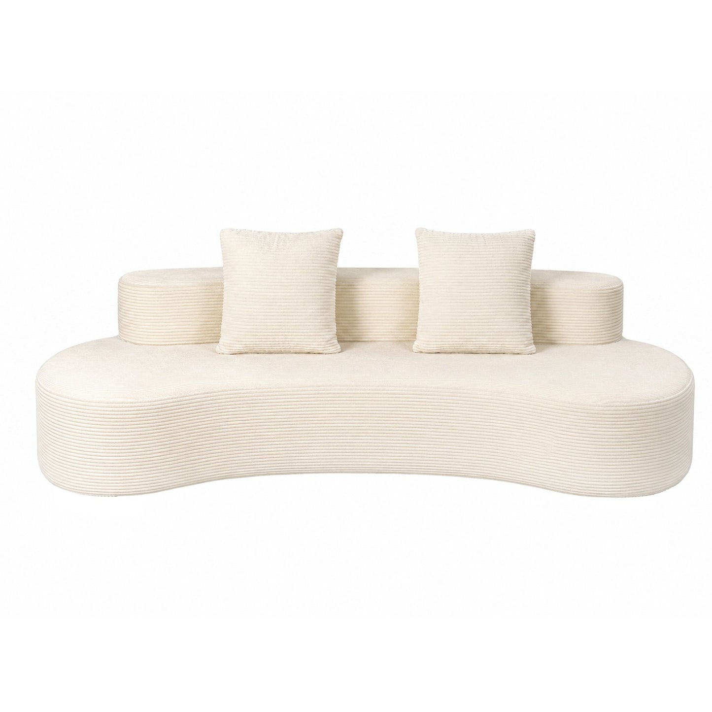 Metis 2 Seater 228cm Modular Sofa Bed Sectional Boneless Couches for Living Room No Assembly Required - White