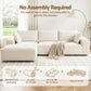 Metis 3 Seater Modular Sofa Bed Sectional Boneless Couches- White