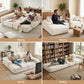 Metis 3 Seater Modular Sofa Bed Sectional Boneless Couches- White