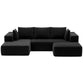 Metis 3 Seater Modular Sofa Bed with Ottoman Sectional Boneless Couches - Black