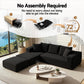 Metis 3 Seater Modular Sofa Bed with Ottoman Sectional Boneless Couches - Black